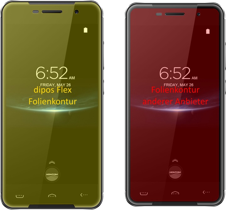 Actual product image Dipos Screen Protector Full-Cover 3D (3 Piece, Homtom HT37 Pro)