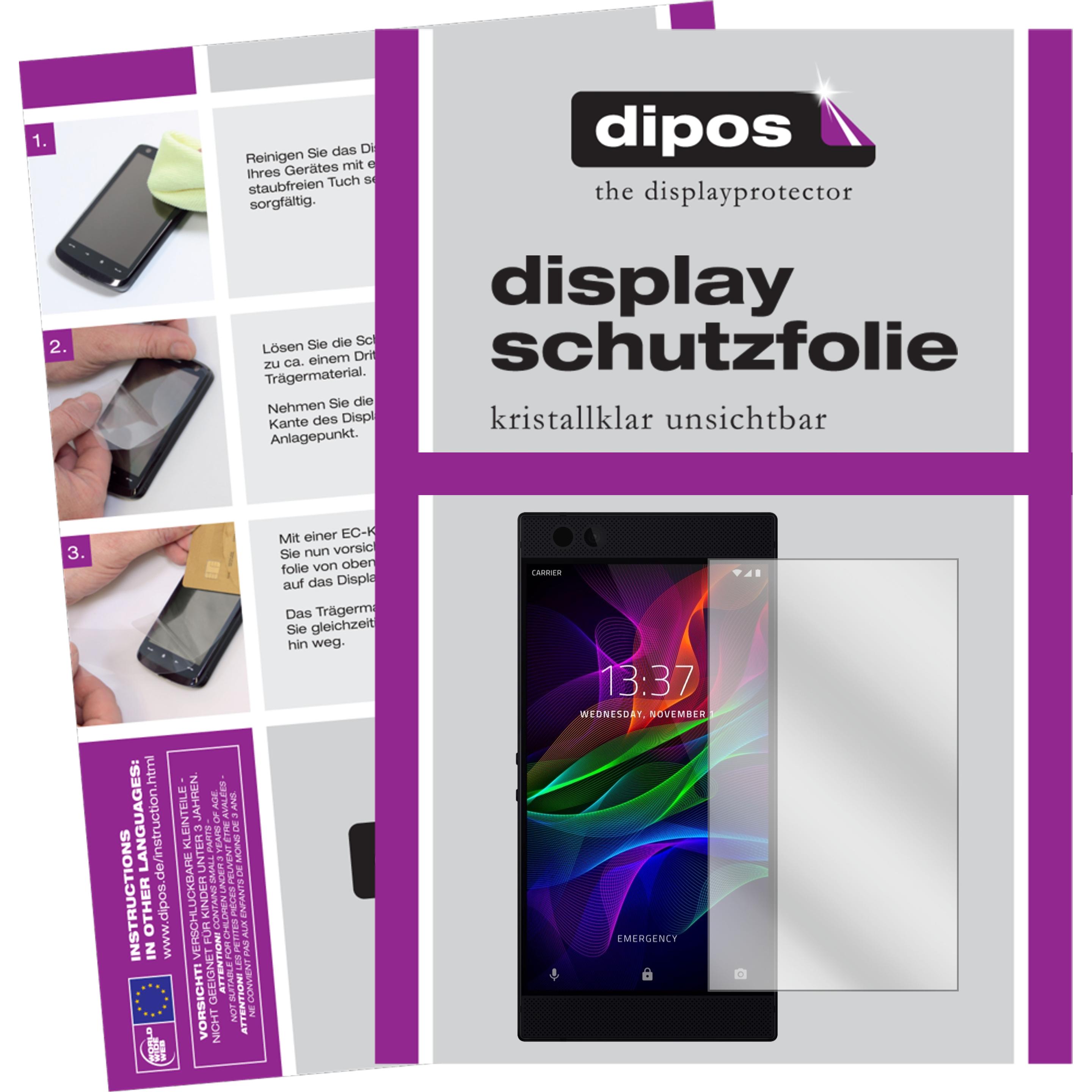 Thumbnail - Dipos Displayschutzfolie Crystalclear (2 Stück, Razer Phone), Smartphone Schutzfolie, Transparent