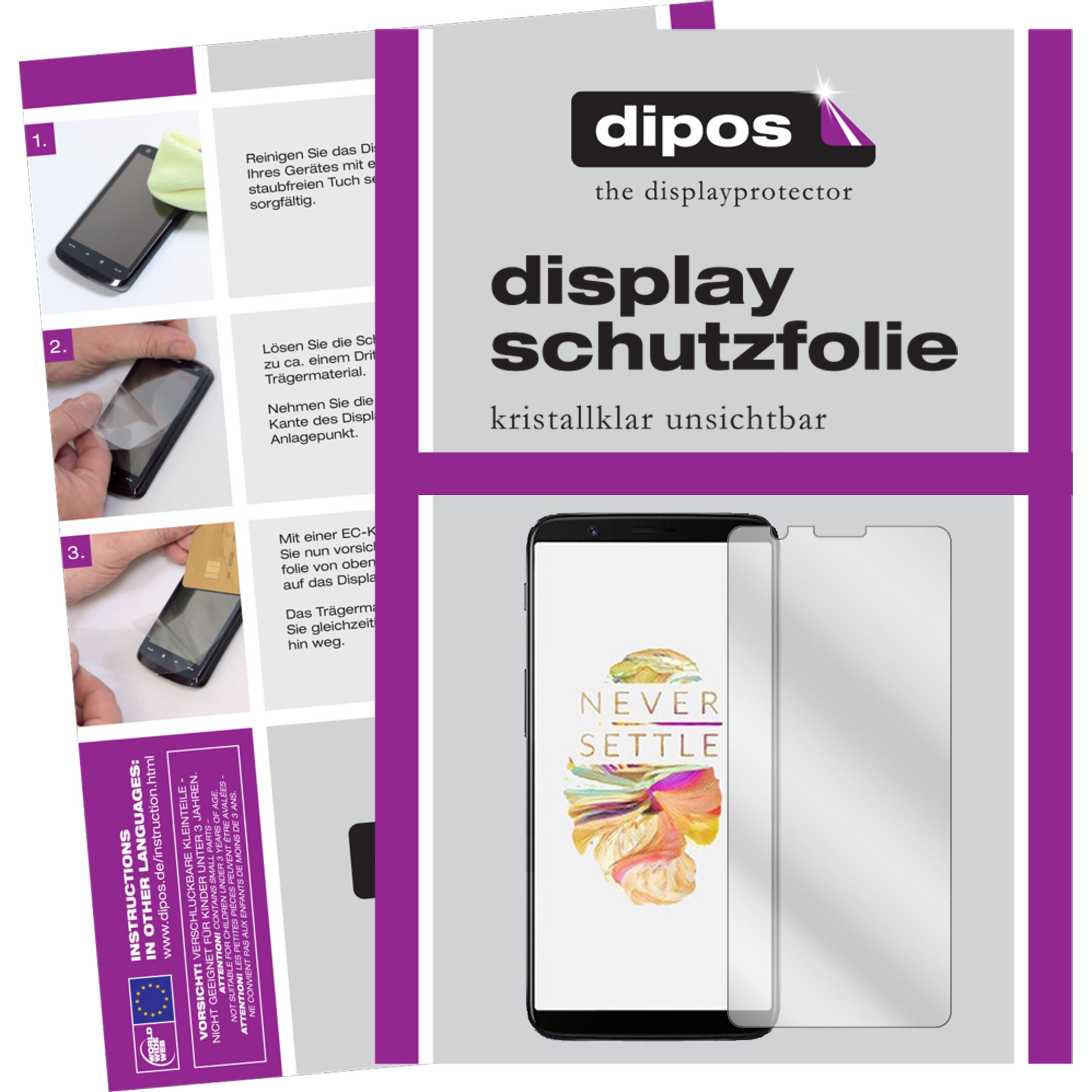 Dipos Displayschutzfolie Crystalclear (5 Stück, OnePlus 5T), Smartphone Schutzfolie, Transparent