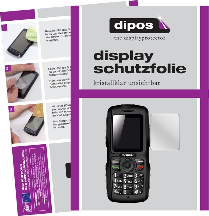Actual product image Dipos Screen Protector Crystalclear (6 Piece, RugGear RG100)