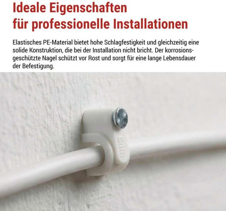 Produktbild Emos Kabelschelle 8 mm, weiss, 50 Stk