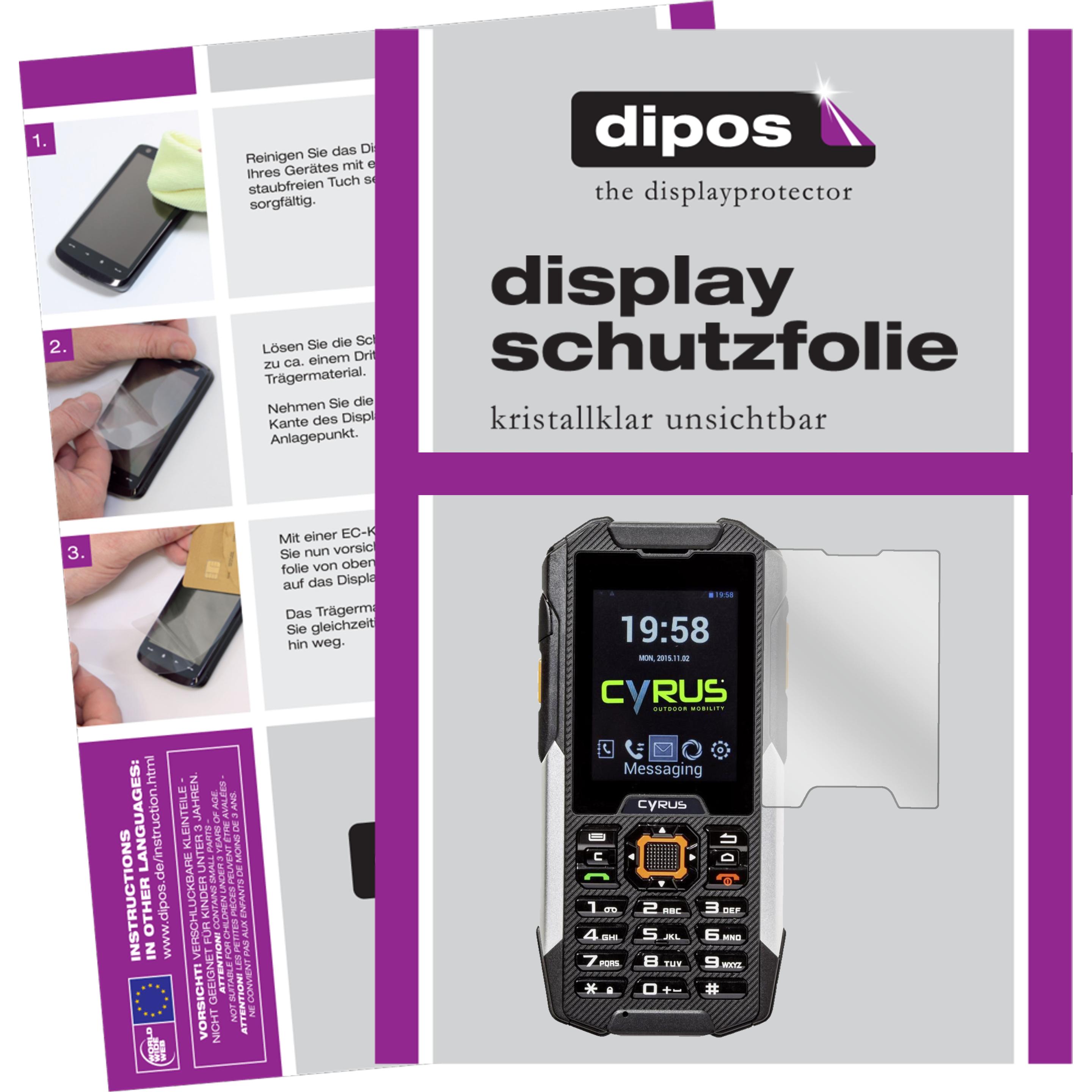 Dipos Displayschutzfolie Crystalclear (2 Stück, Cyrus CM 16), Smartphone Schutzfolie, Transparent