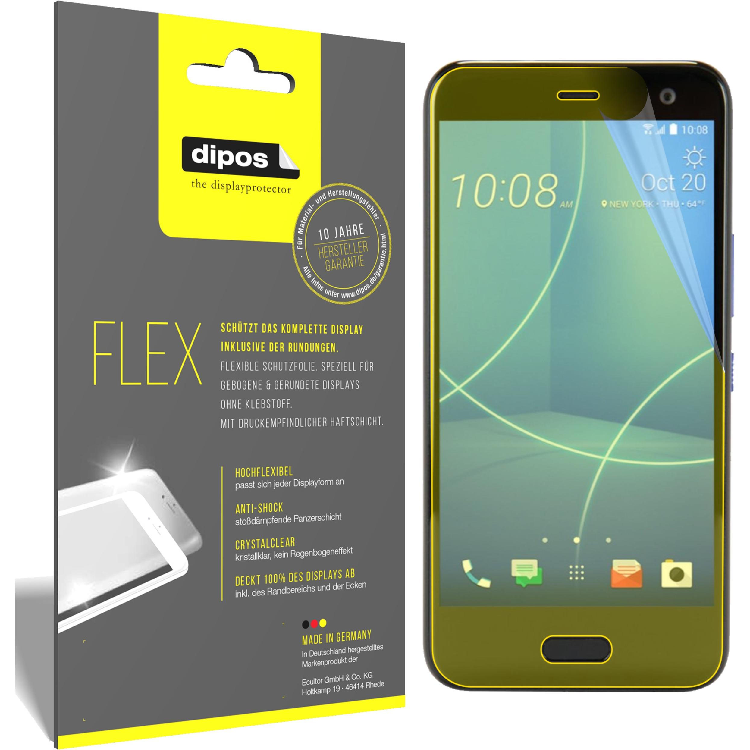 Dipos Displayschutzfolie Full-Cover 3D (3 Stück, HTC U11 Life), Smartphone Schutzfolie, Transparent
