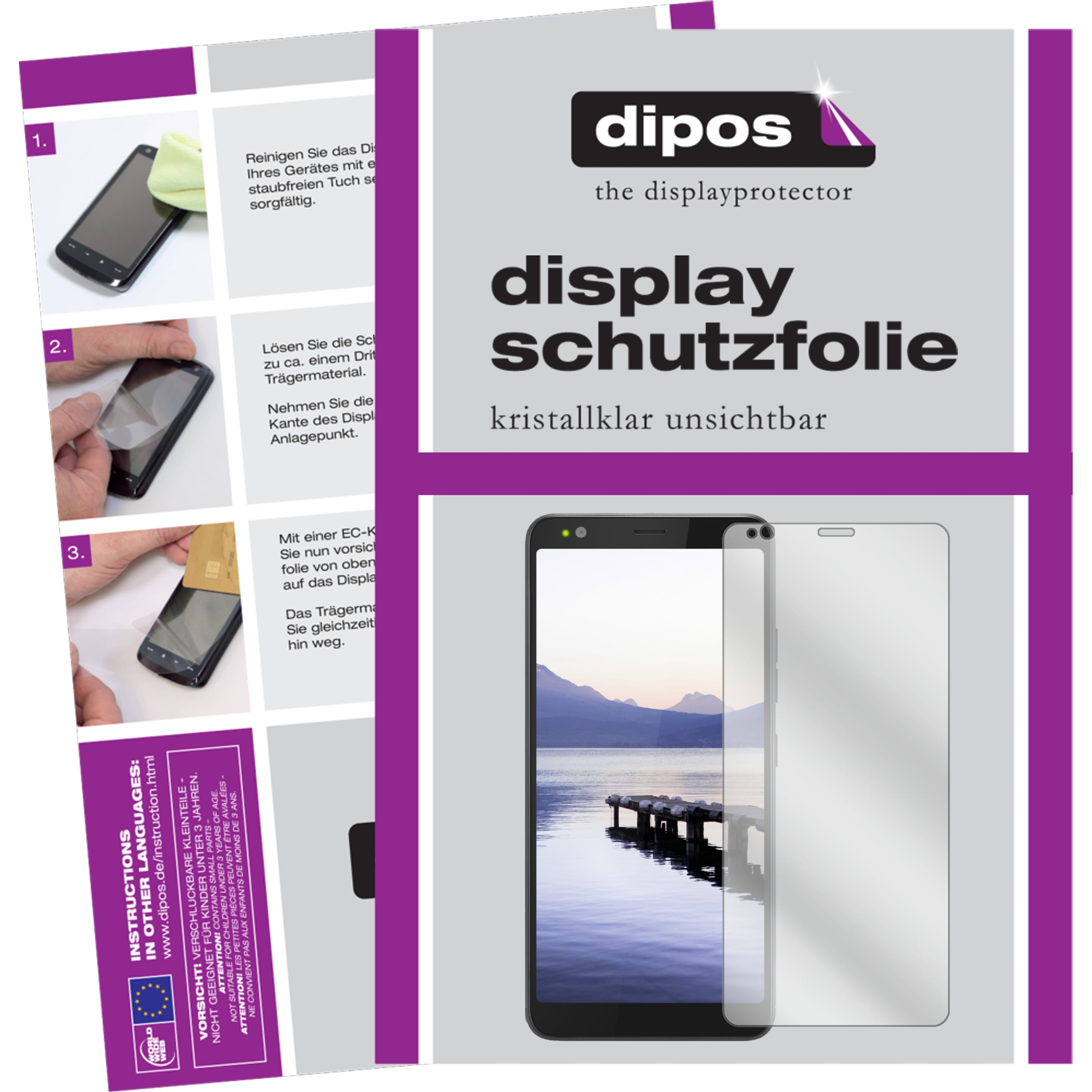 Dipos Displayschutzfolie Crystalclear (6 Stück, Gigaset GS370), Smartphone Schutzfolie, Transparent