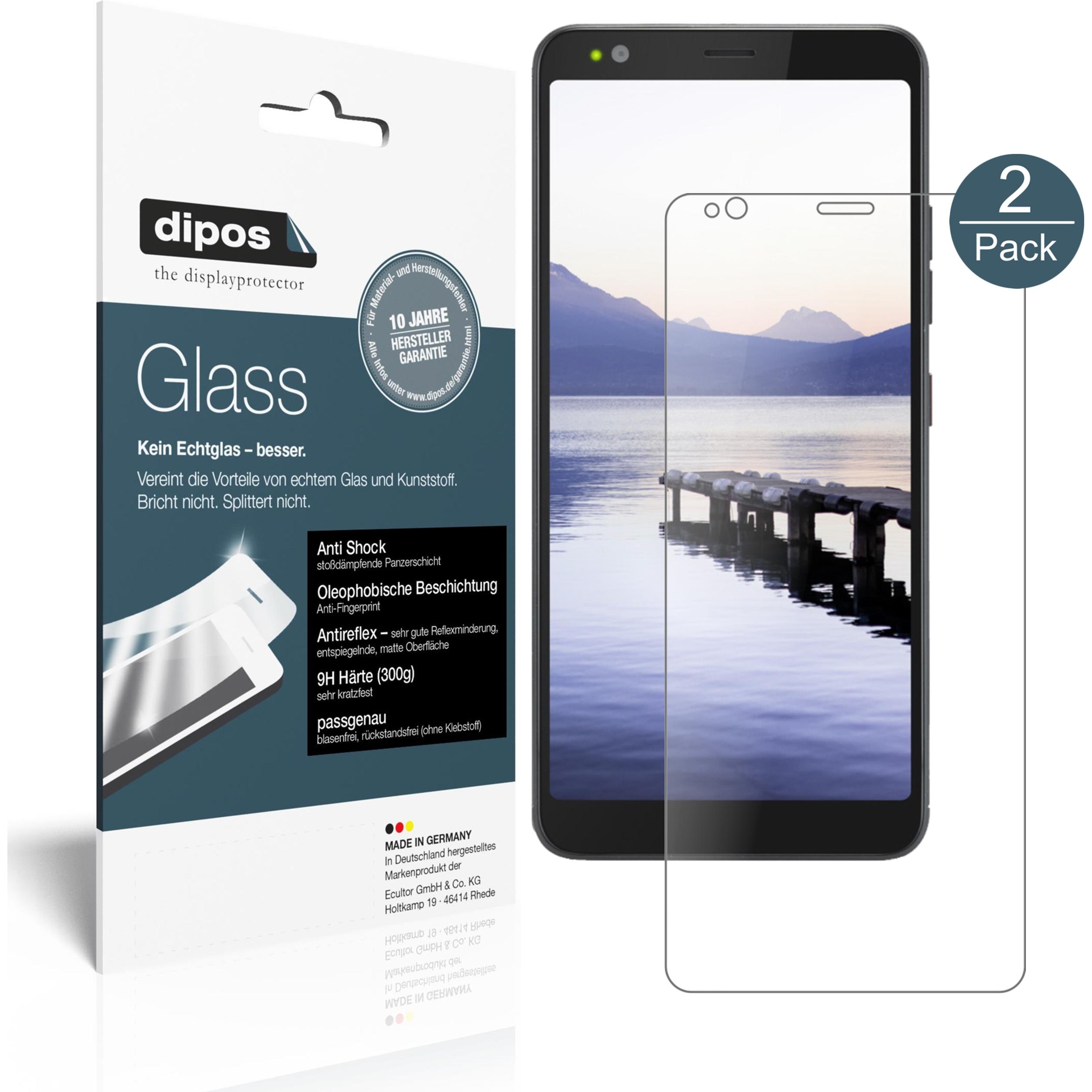 Dipos Displayschutz Anti-Shock (2 Stück, Gigaset GS370), Smartphone Schutzfolie, Transparent