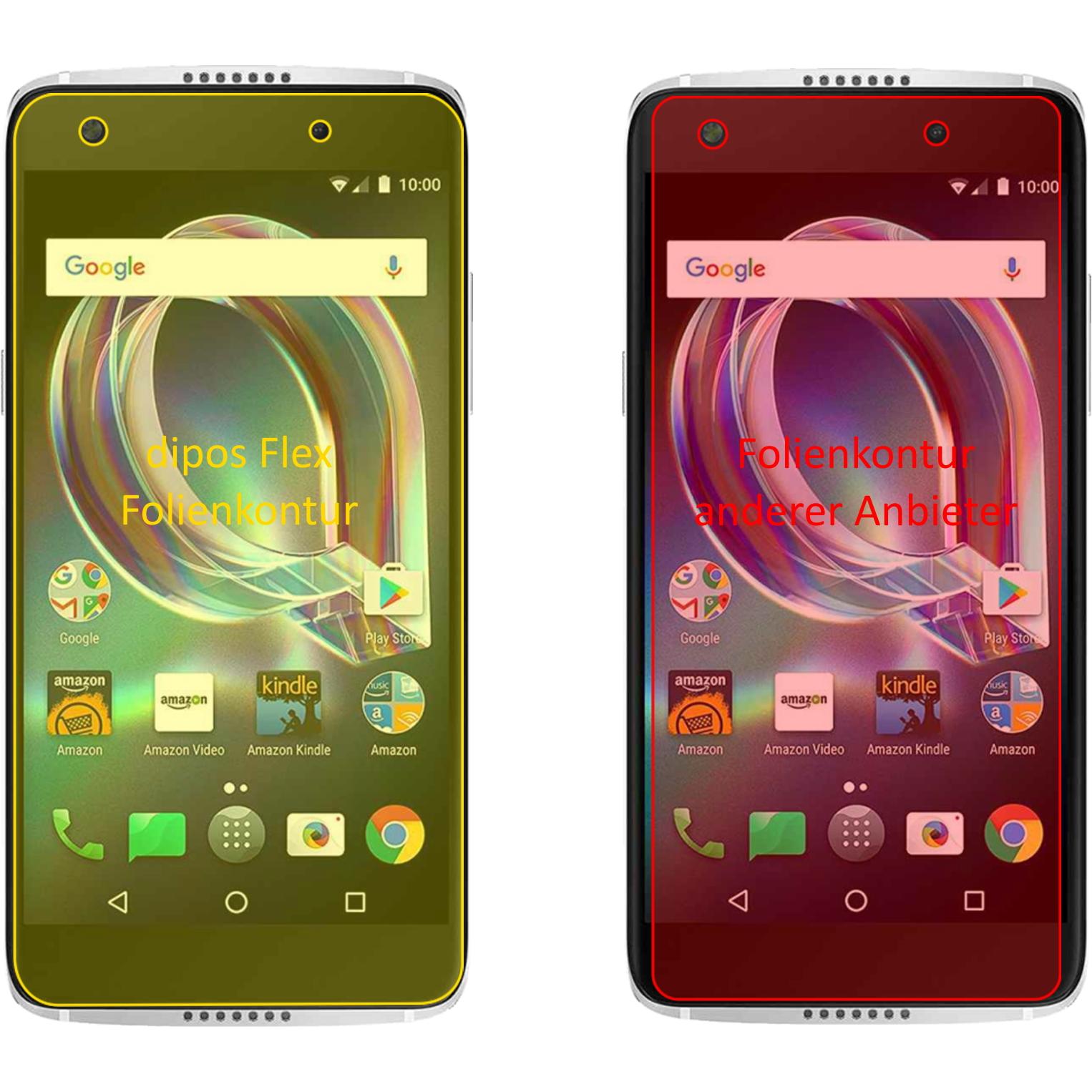 Thumbnail - Dipos Displayschutzfolie Full-Cover 3D (3 Stück, Alcatel Idol 5s), Smartphone Schutzfolie, Transparent