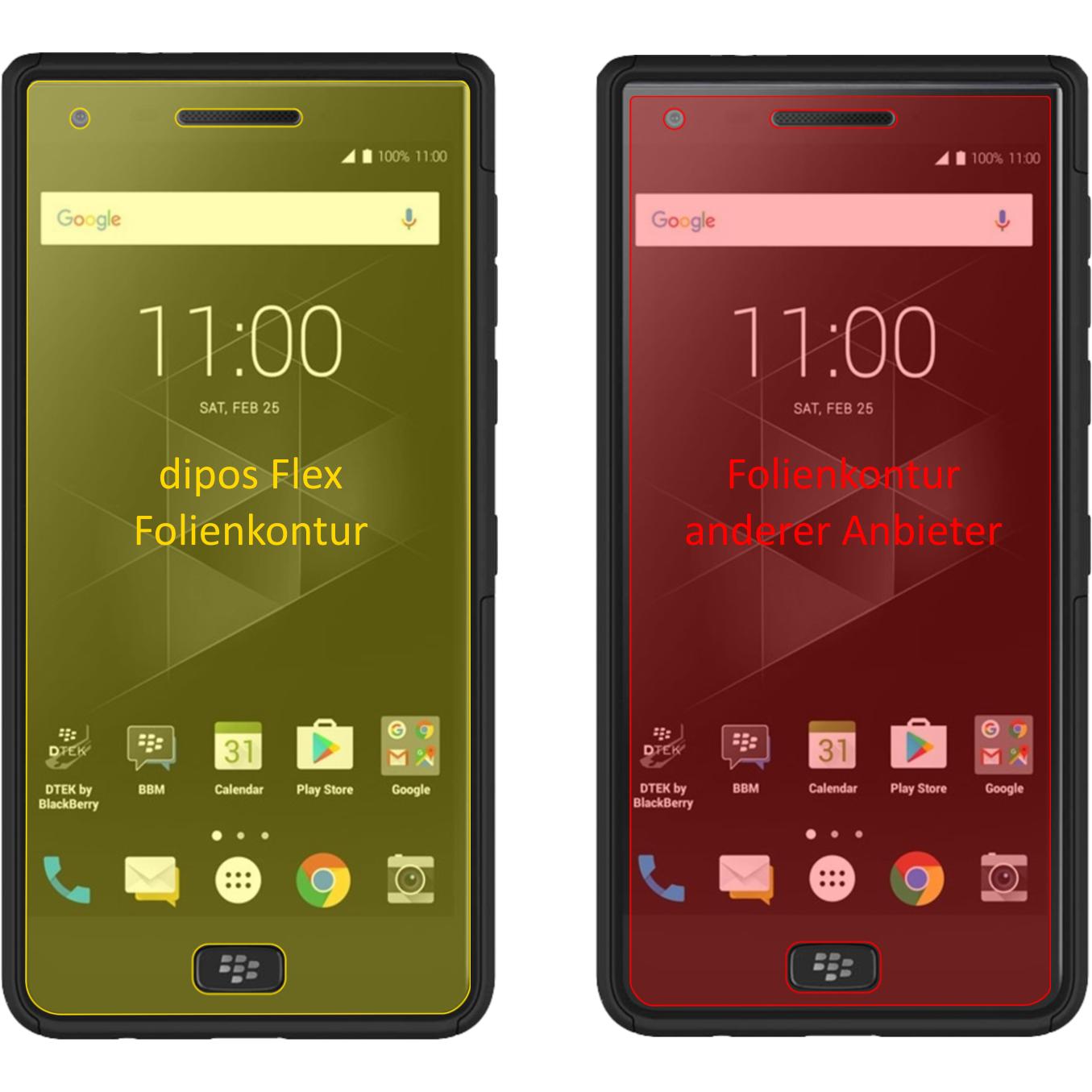 Thumbnail - Dipos Displayschutzfolie Full-Cover 3D (2 Stück, Blackberry Motion), Smartphone Schutzfolie, Transparent