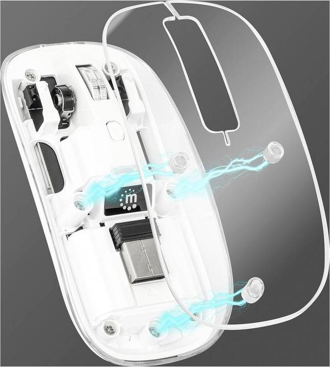 Produktbild Manhattan MH Transparent 4D mouse, White (Kabellos)