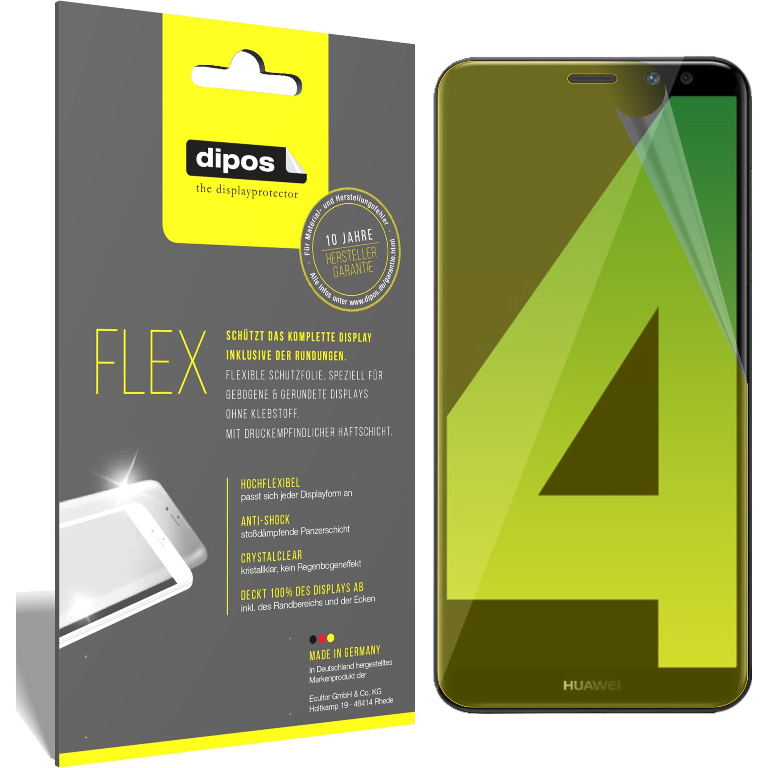 Dipos Displayschutzfolie Full-Cover 3D (3 Stück, Huawei Mate 10 Lite), Smartphone Schutzfolie, Transparent