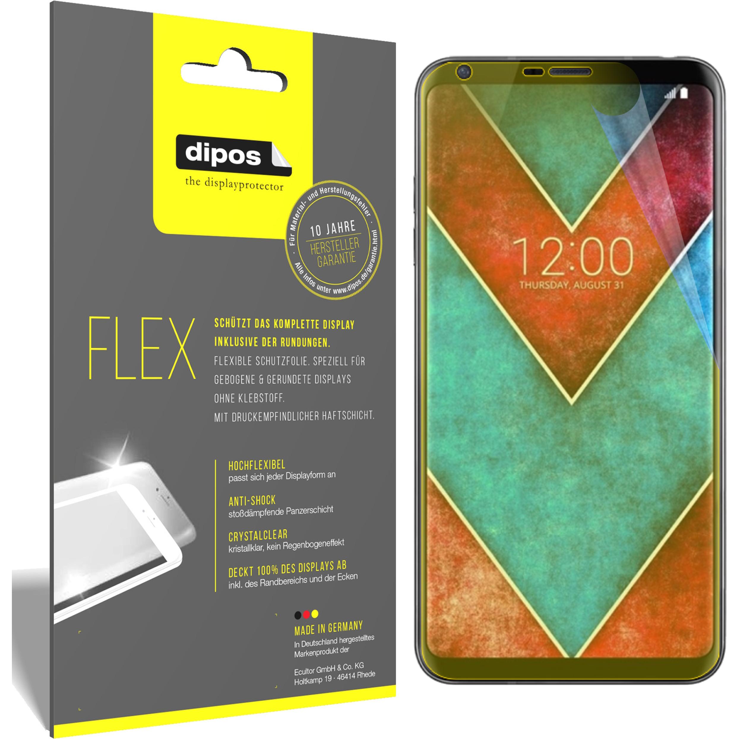 Dipos Displayschutzfolie Full-Cover 3D (3 Stück, LG V30), Smartphone Schutzfolie, Transparent