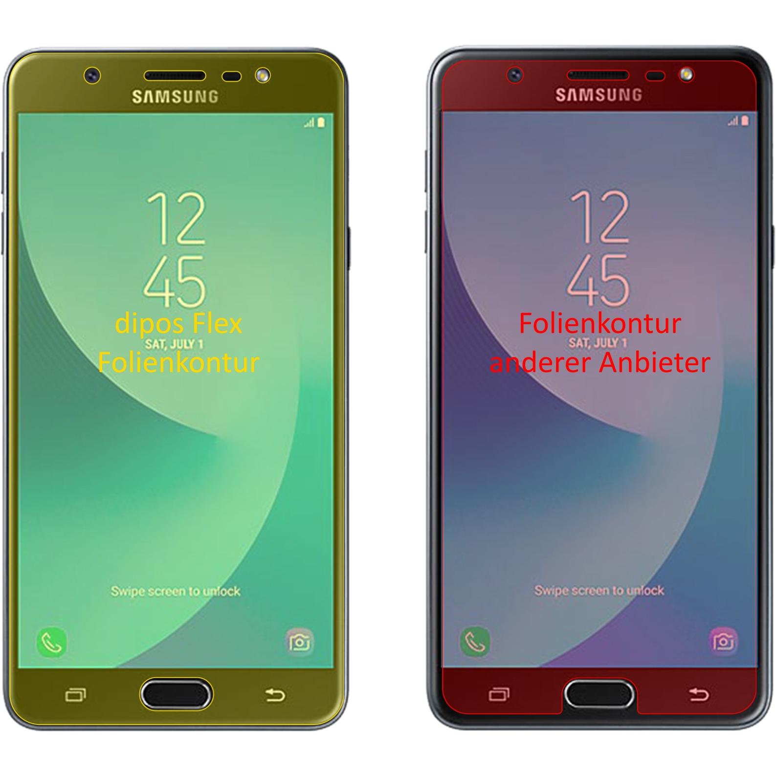 Thumbnail - Dipos Displayschutzfolie Full-Cover 3D (3 Stück, Samsung Galaxy J7 Max), Smartphone Schutzfolie, Transparent