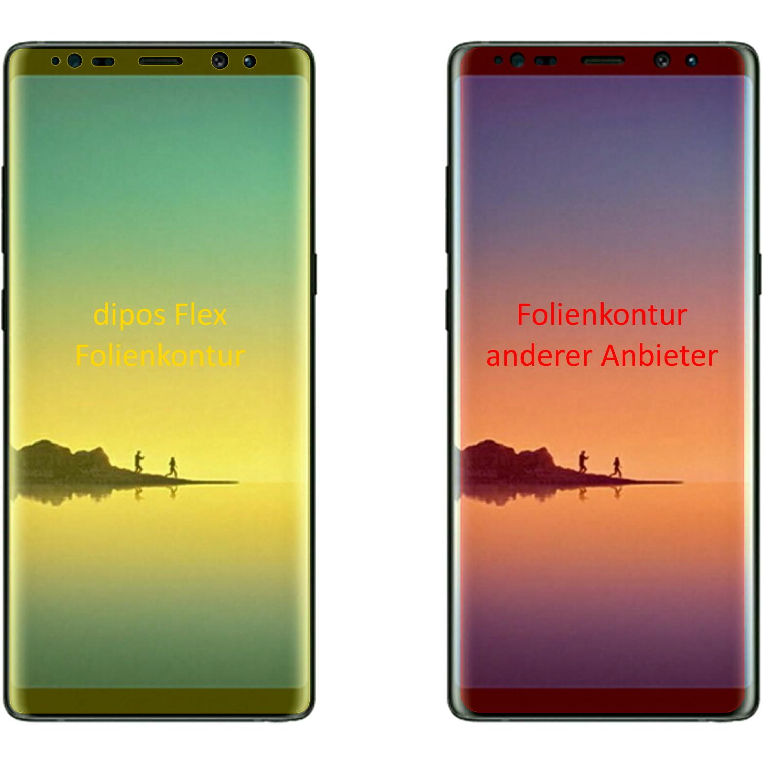 Thumbnail - Dipos Displayschutzfolie Full-Cover 3D (2 Stück, Samsung Galaxy Note 8), Smartphone Schutzfolie, Transparent