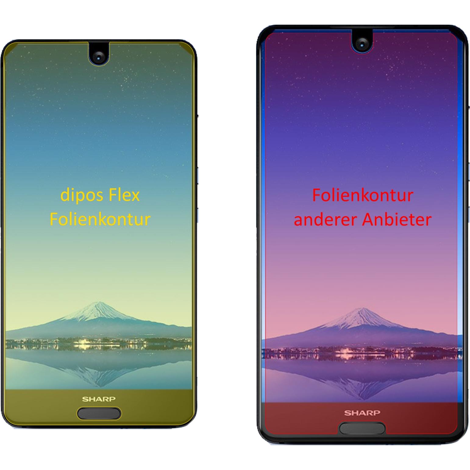 Thumbnail - Dipos Displayschutzfolie Full-Cover 3D (2 Stück, Sharp Aquos S2), Smartphone Schutzfolie, Transparent