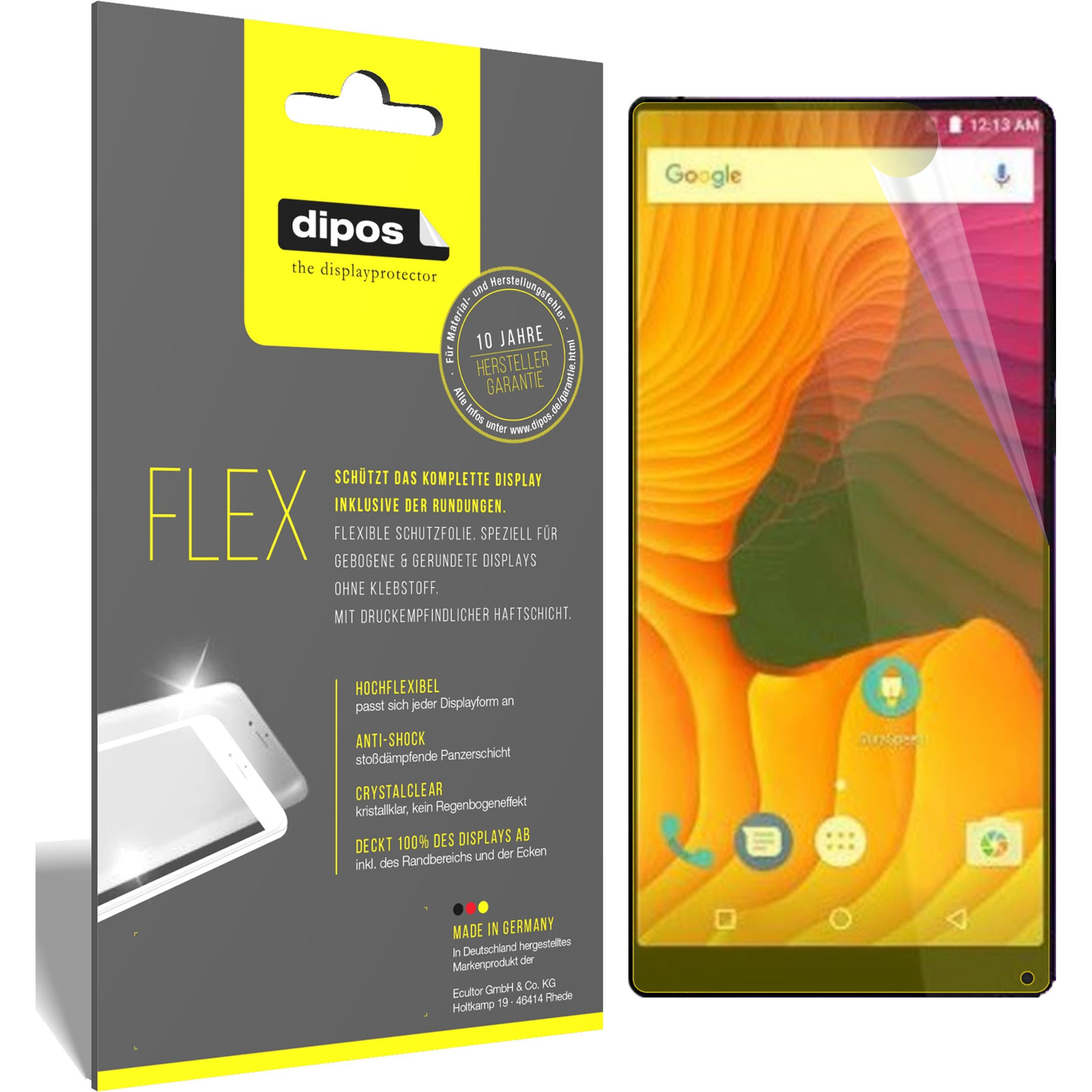 Dipos Displayschutzfolie Full-Cover 3D (3 Stück, Ulefone MIX 2), Smartphone Schutzfolie, Transparent