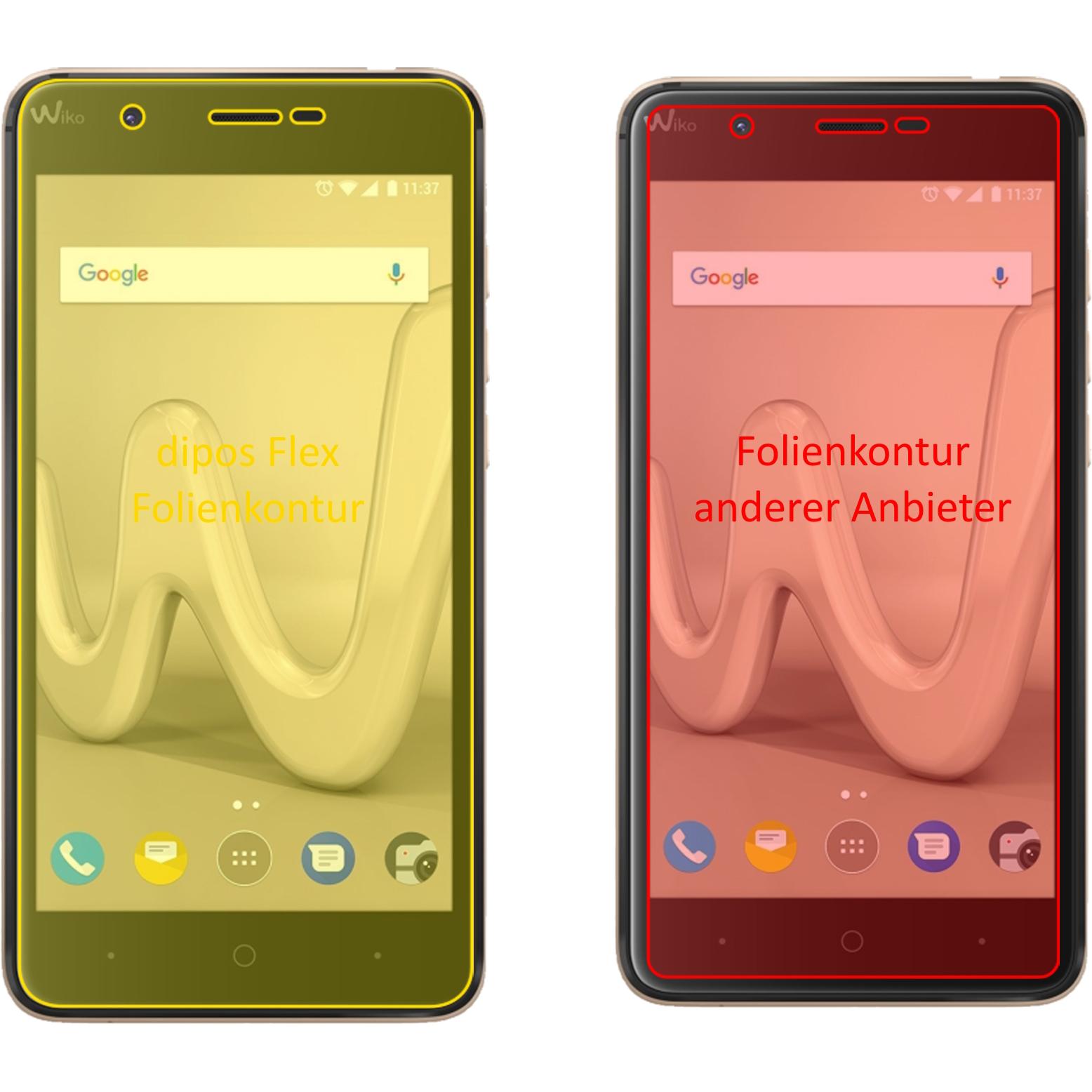 Thumbnail - Dipos Displayschutzfolie Full-Cover 3D (3 Stück, Wiko Harry), Smartphone Schutzfolie, Transparent