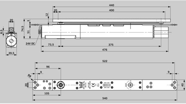 Image du produit Dormakaba Ferme-porte à glissière invis. DORMA ITS (Porte en bois, Intérieur)