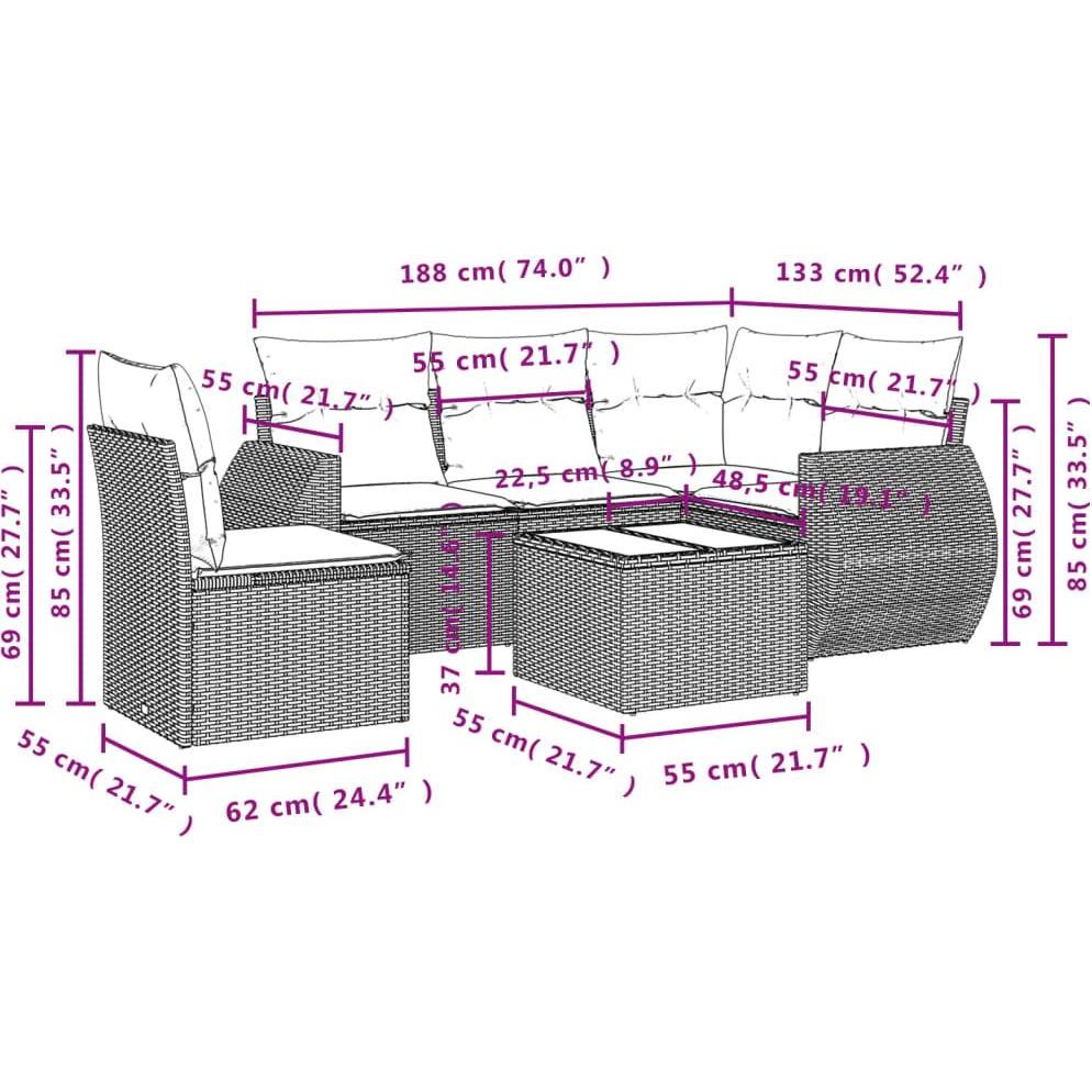 Thumbnail - VidaXL, Gartenlounge, 10-tlg. Garten-Lounge-Set mit Kissen
