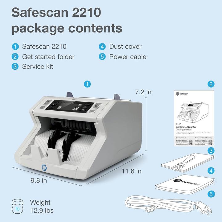 Immagine prodotto Safescan 2210 (Bancone, Validatore di banconote)