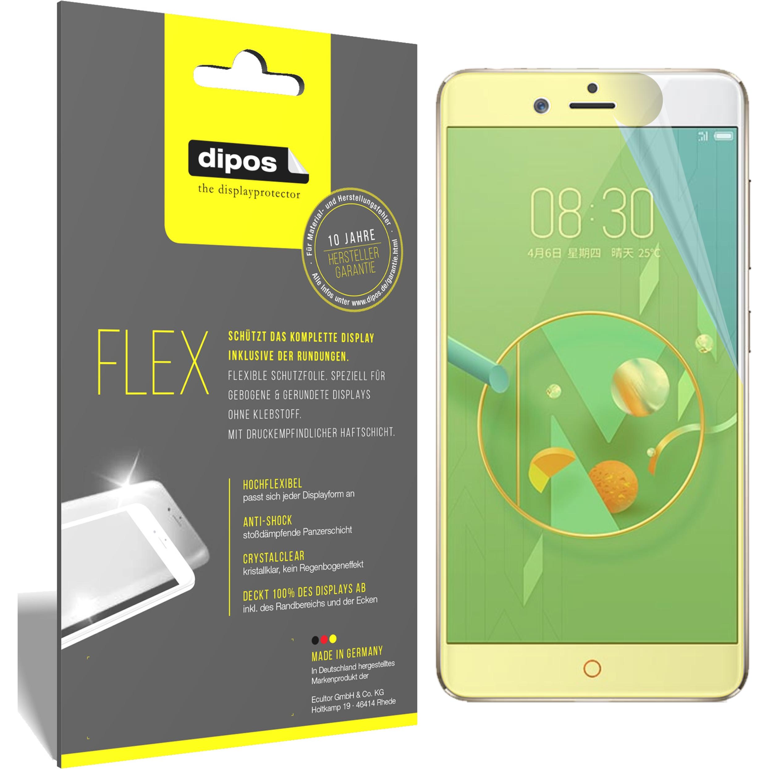 Dipos Displayschutzfolie Full-Cover 3D (3 Stück, ZTE Nubia Z17 Mini S), Smartphone Schutzfolie, Transparent