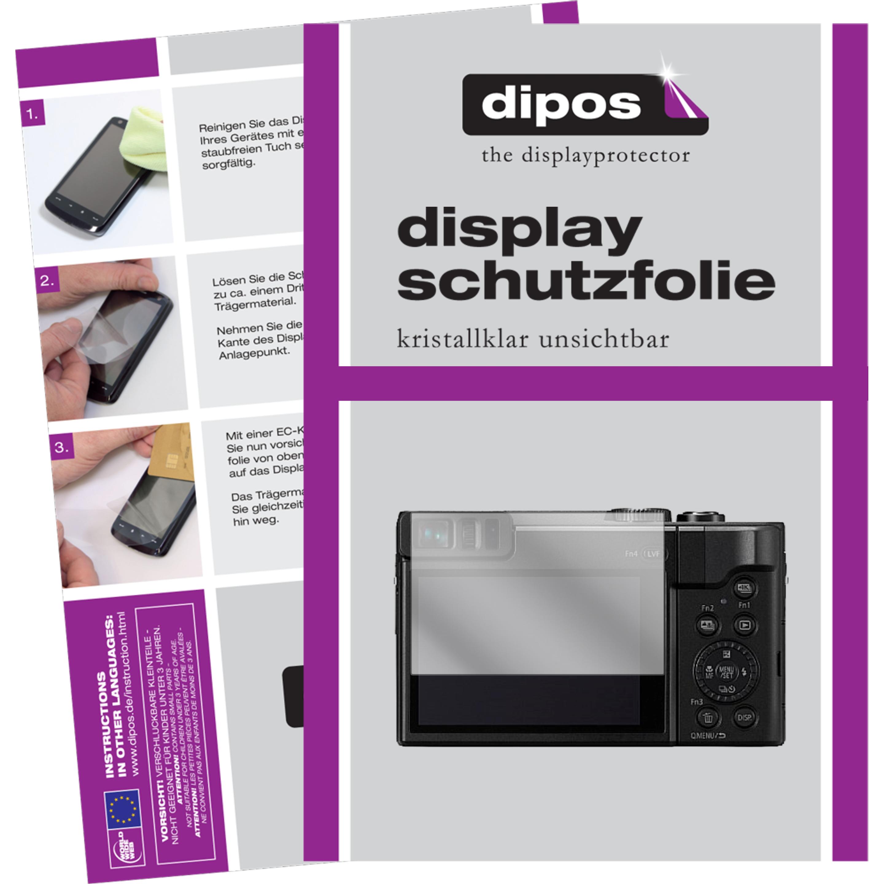 Dipos Displayschutzfolie Crystalclear (Displayschutz, Lumix DC-TZ91), Kameraschutz, Transparent
