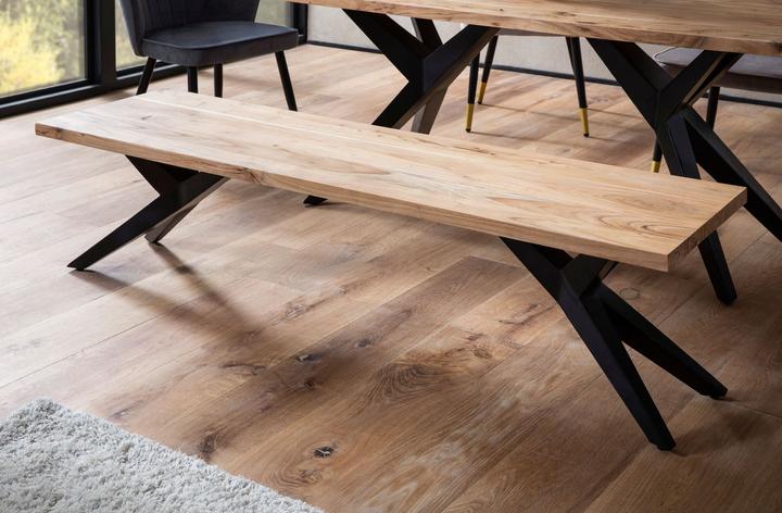 Actual product image FineBuy Esszimmerbank Sitzbank Akazie Massivholz 175 cm Essbank Loft Klein (175 cm)