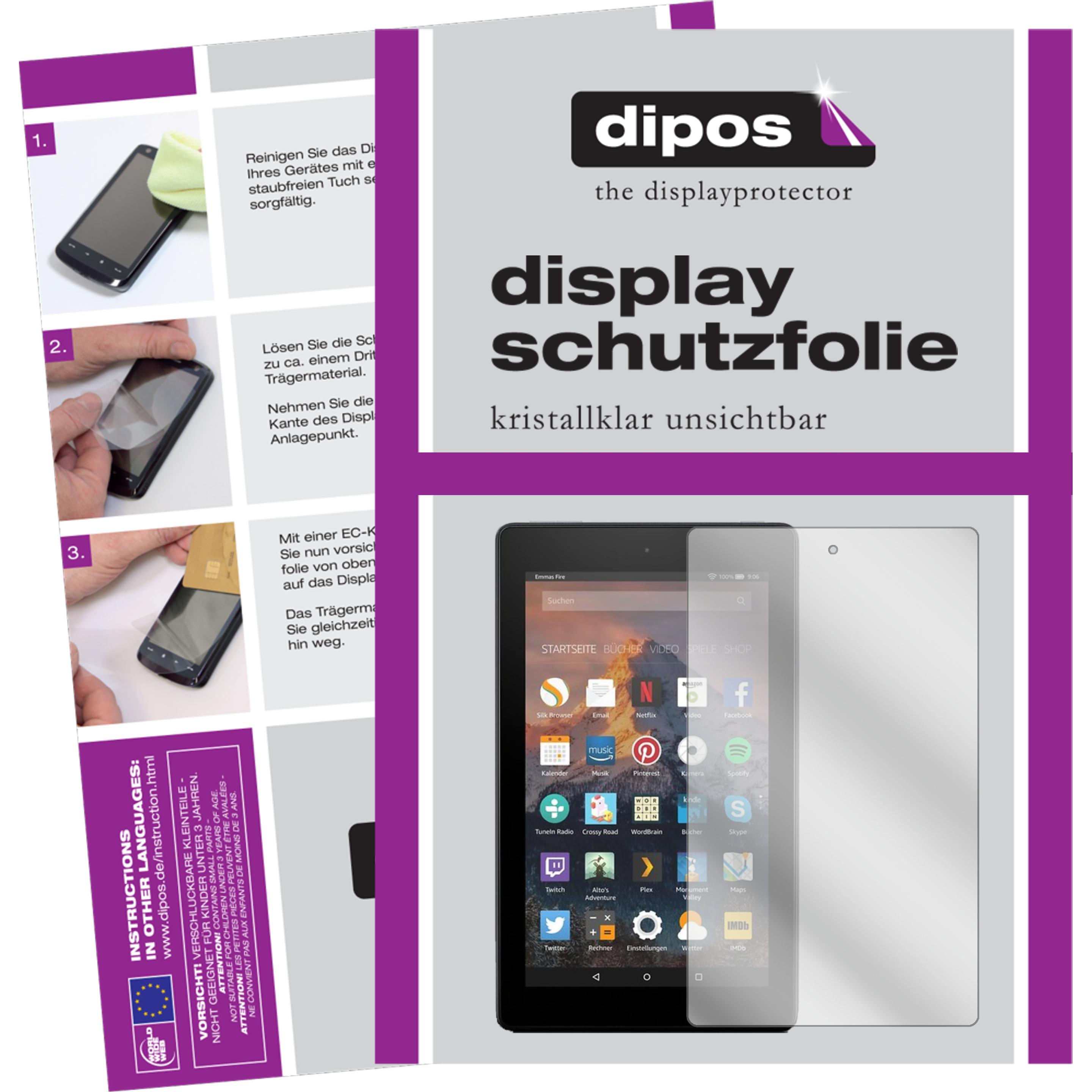 Dipos Displayschutzfolie Crystalclear (2 Stück, Amazon Fire HD 8 (2017)), Tablet Schutzfolie