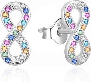 Image du produit Agato - Infinity silver earrings with colored zircons AGT-E078PC