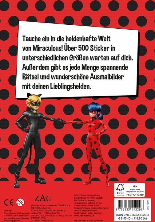 Immagine prodotto Panini Miraculous: adesivi super resistenti e puzzle divertenti