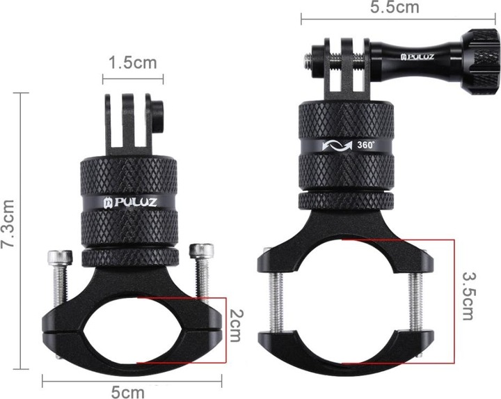 Image du produit Puluz GoPro Aluminium Bike Halterung (Hero 9 Noir, Héros 8 noir, Héros 7, Hero 10 Noir, Hero 11 Noir, Hero 12 Noir, Hero 13 Noir)