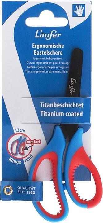 Actual product image Läufer L "ufer ergonomic craft scissors, length: 130 mm, blue/red (13 cm)