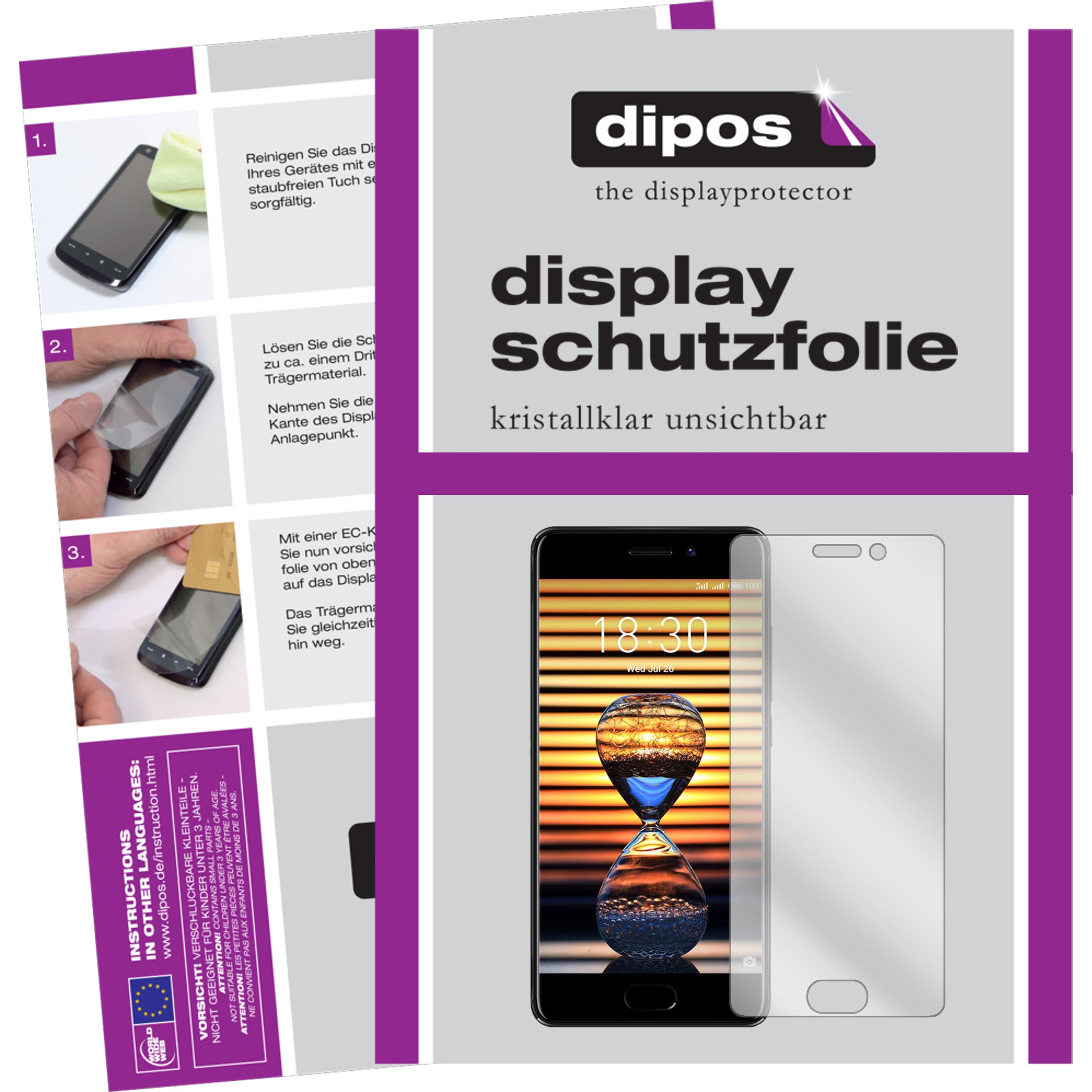 Dipos Displayschutzfolie Crystalclear (4 Stück, Meizu Pro 7), Smartphone Schutzfolie, Transparent