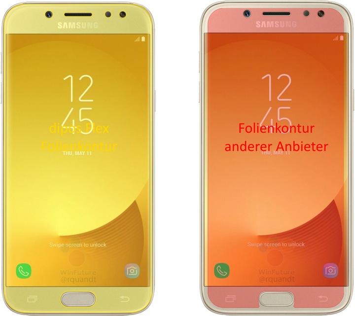 Produktbild Dipos Displayschutzfolie Full-Cover 3D (3 Stück, Samsung Galaxy J5 Pro (2017))