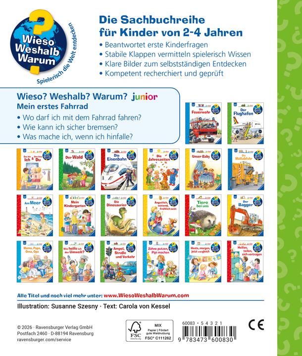 Actual product image Ravensburger Wieso? Weshalb? Warum? junior, Band 80: Mein erstes Fahrrad (150 Sticker)