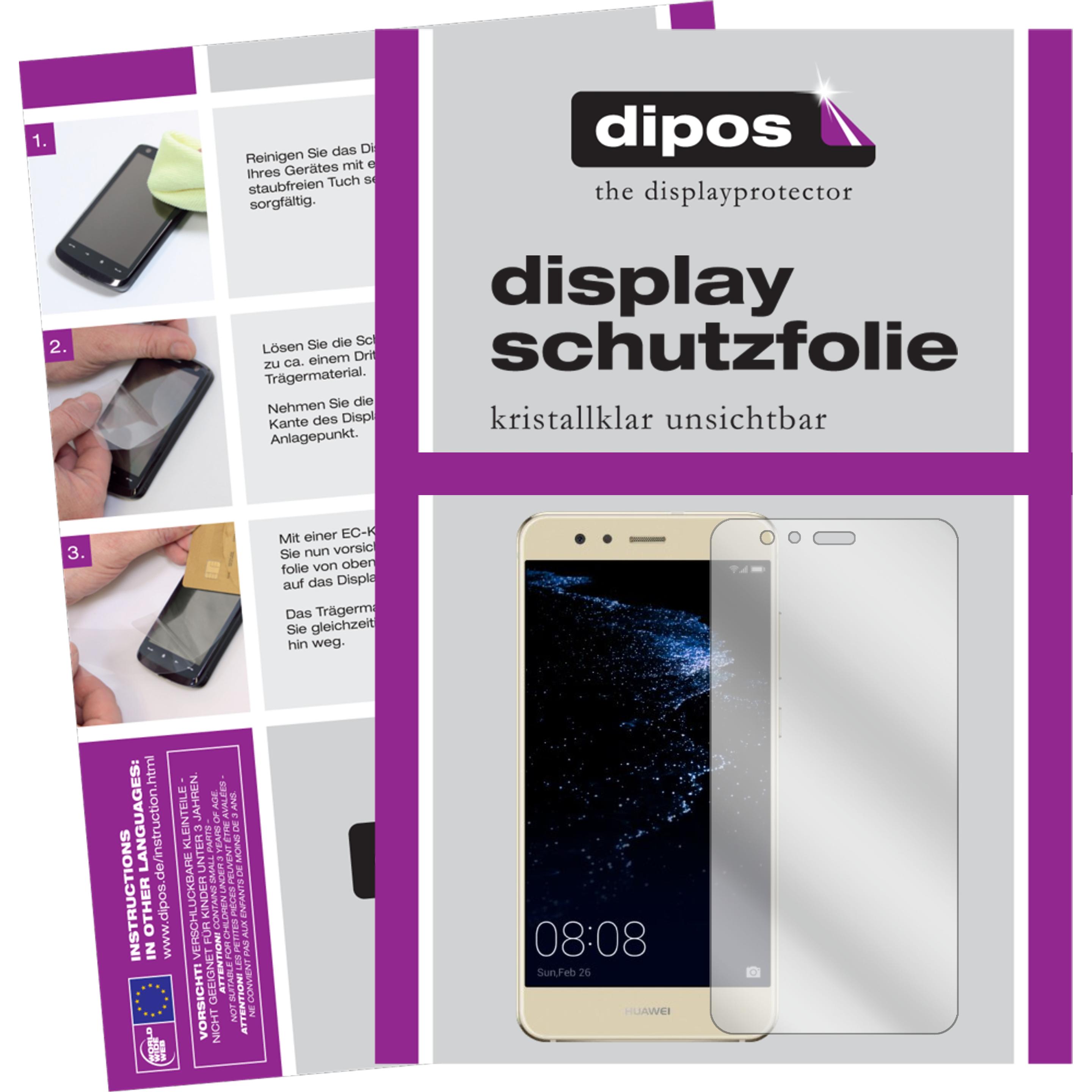 Dipos Displayschutzfolie Crystalclear (2 Stück, Huawei P10 Lite), Smartphone Schutzfolie, Transparent