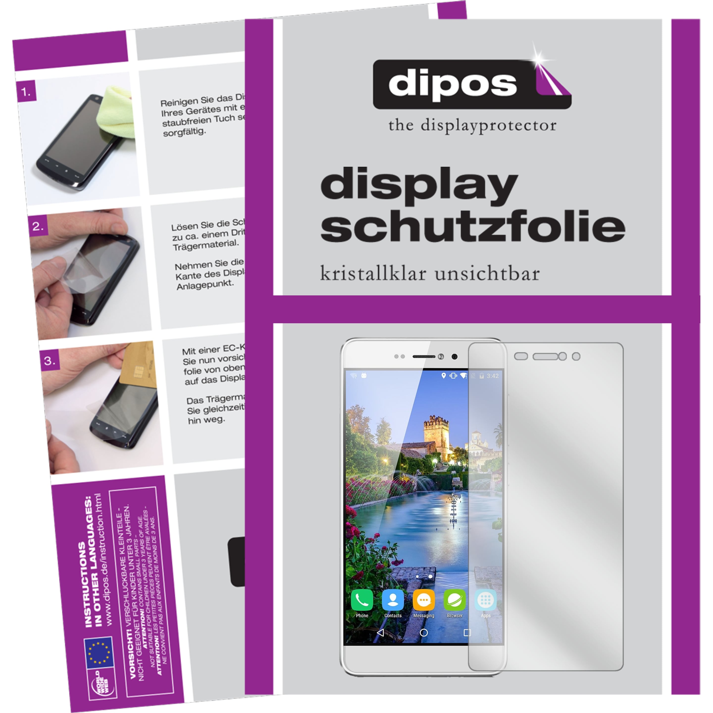 Dipos Displayschutzfolie Crystalclear (6 Stück, Bluboo Picasso), Smartphone Schutzfolie, Transparent