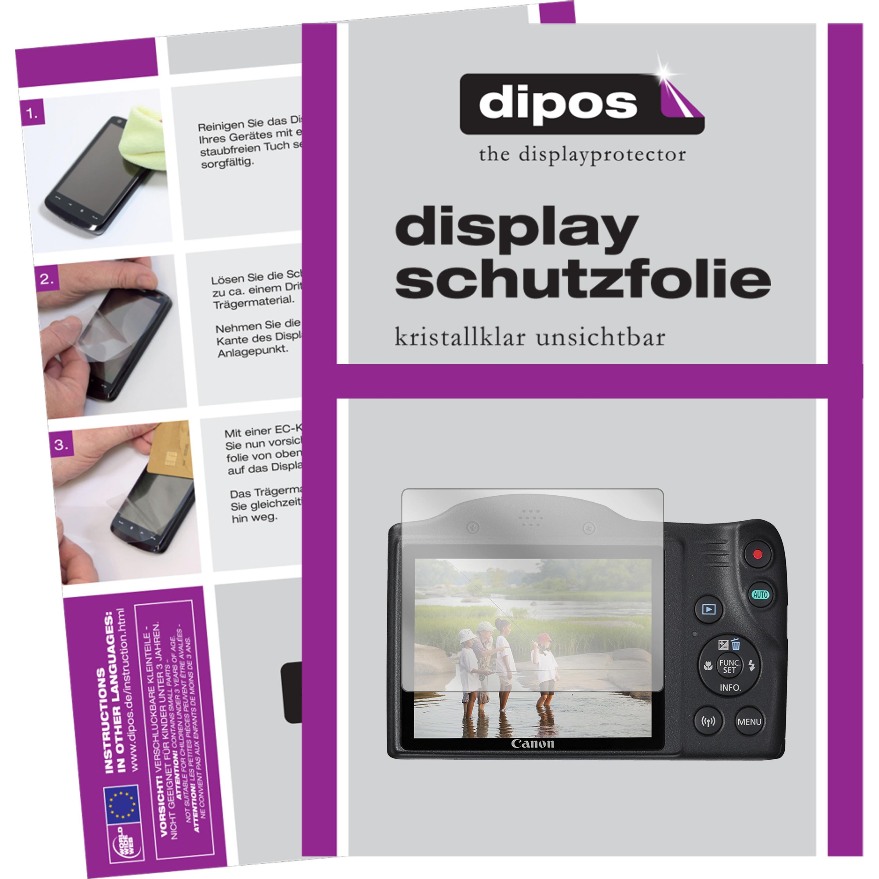 Dipos Displayschutzfolie Crystalclear (Displayschutz, Powershot SX430 IS), Kameraschutz, Transparent