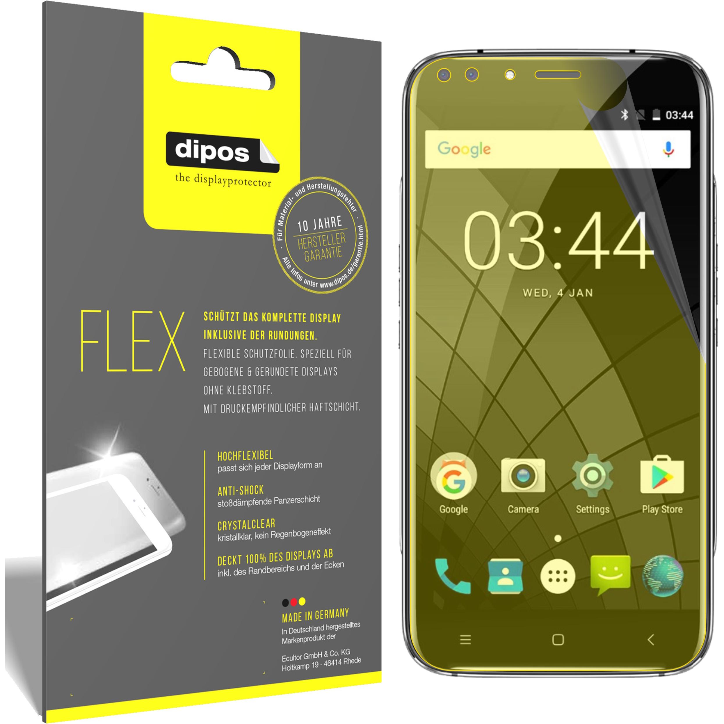 Dipos Displayschutzfolie Full-Cover 3D (3 Stück, Oukitel U22), Smartphone Schutzfolie, Transparent
