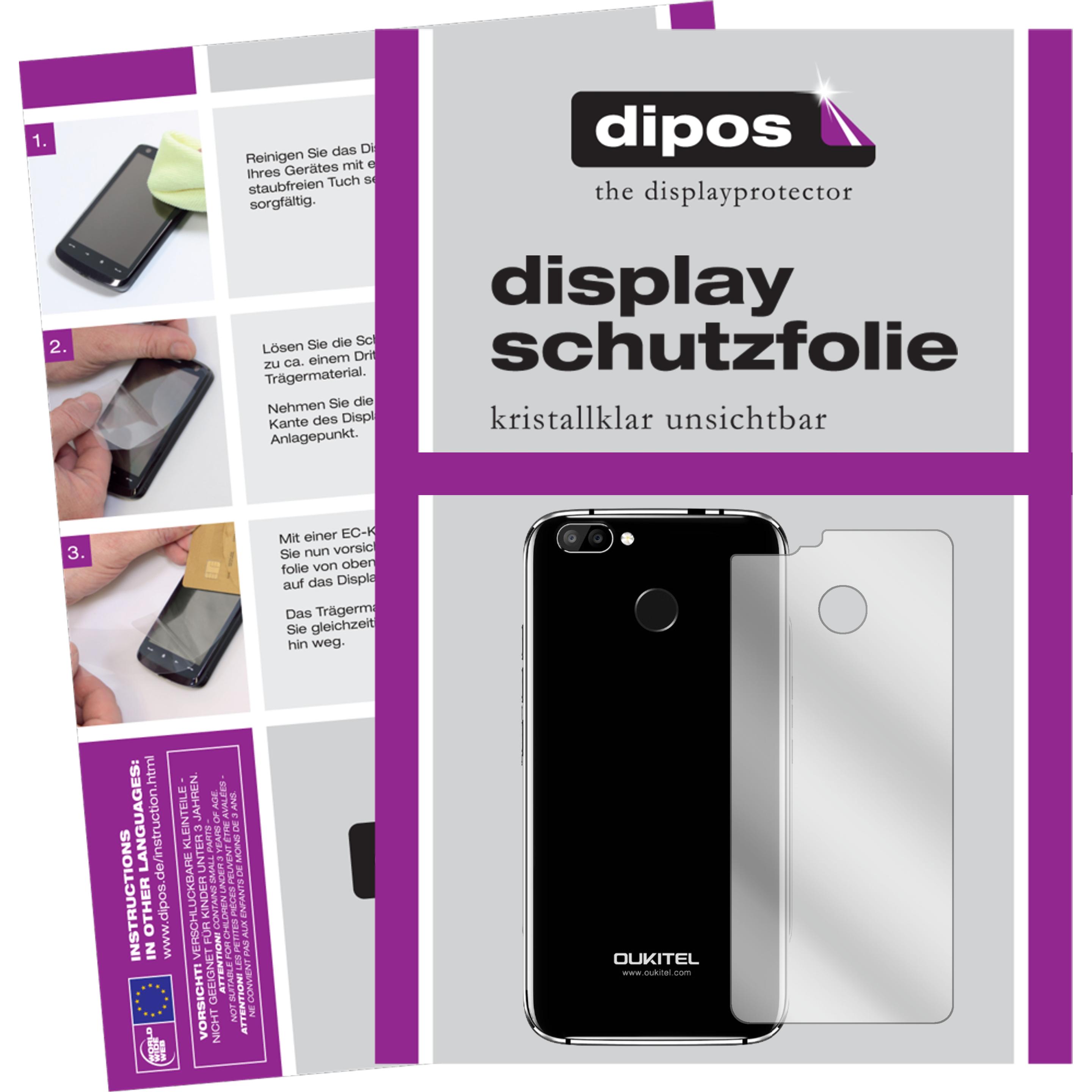 Dipos Displayschutzfolie Crystalclear (2 Stück, Oukitel U22), Smartphone Schutzfolie, Transparent
