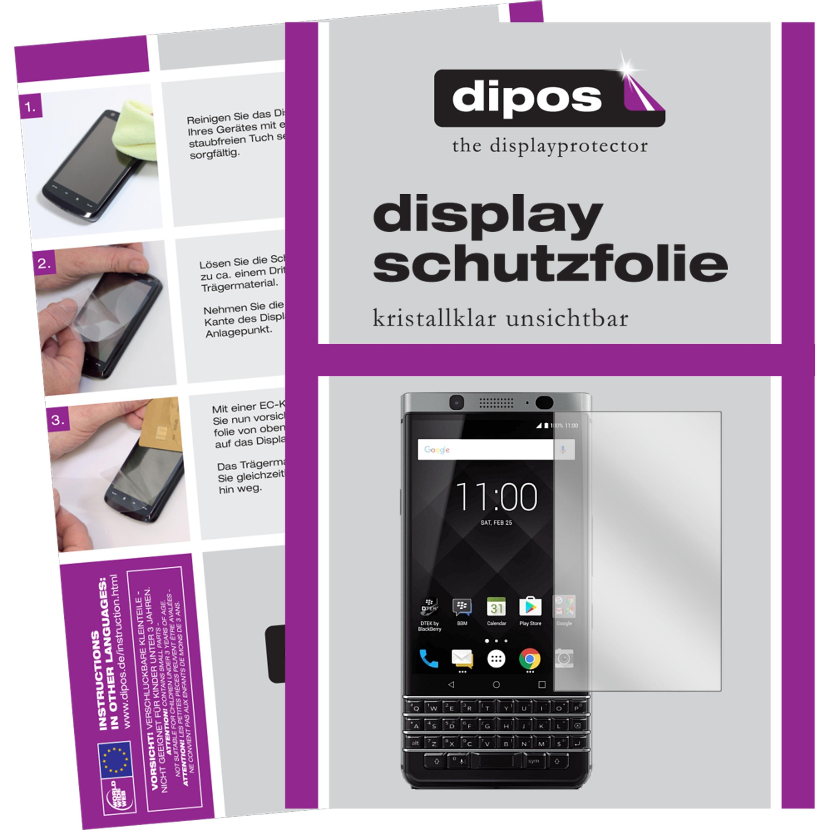 Dipos Displayschutzfolie Crystalclear (2 Stück, Blackberry KEYone), Smartphone Schutzfolie, Transparent