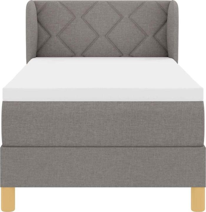 Actual product image VidaXL Box spring bed with mattress fabric taupe (80 x 200 cm)