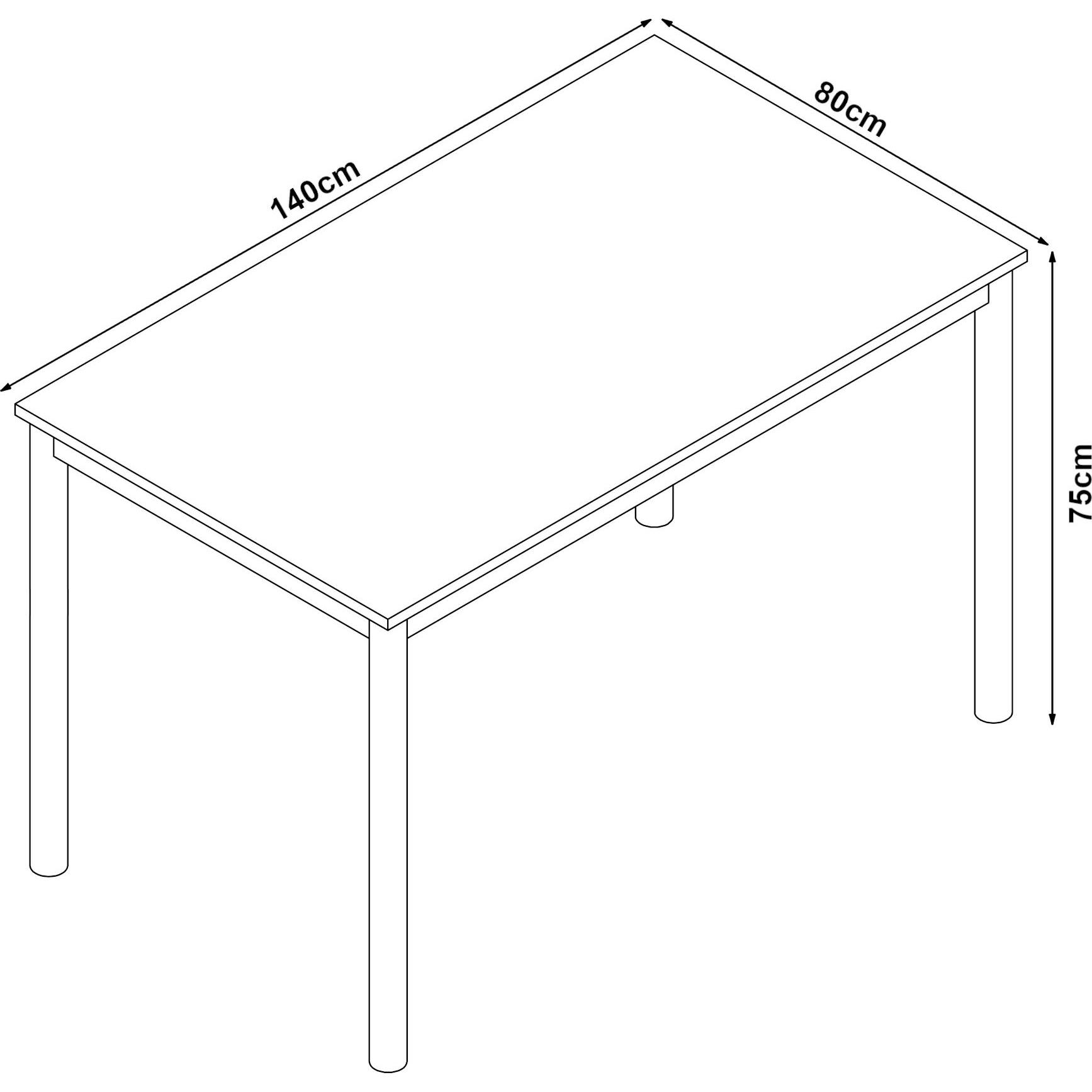 Thumbnail - En.Casa, Esstisch, Lindesberg (140 x 80 x 75 cm)