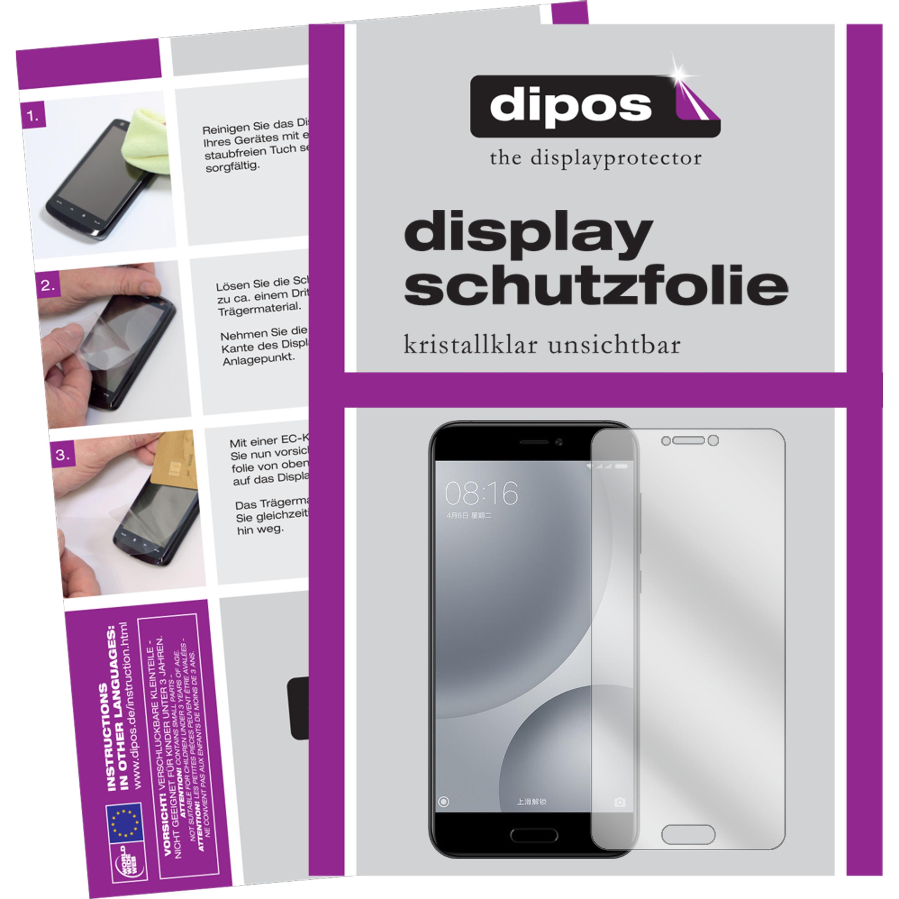 Dipos Displayschutzfolie Crystalclear (2 Stück, Xiaomi Mi 5c), Smartphone Schutzfolie, Transparent