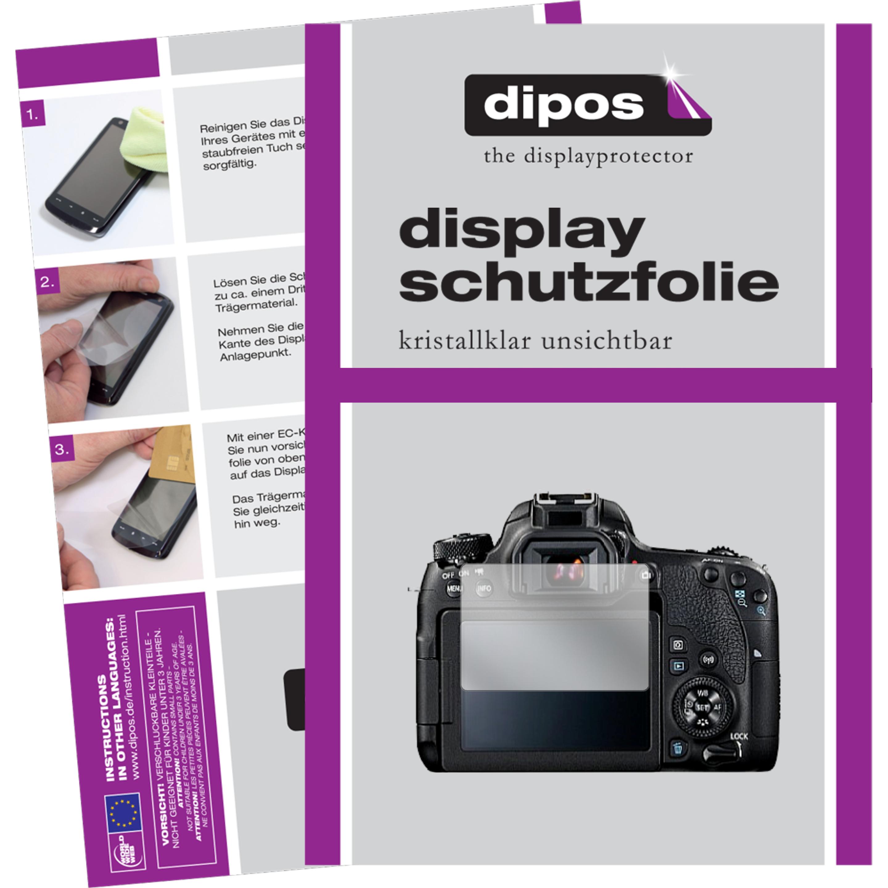 Dipos Displayschutzfolie Crystalclear (Displayschutz, Canon EOS 77D), Kameraschutz, Transparent