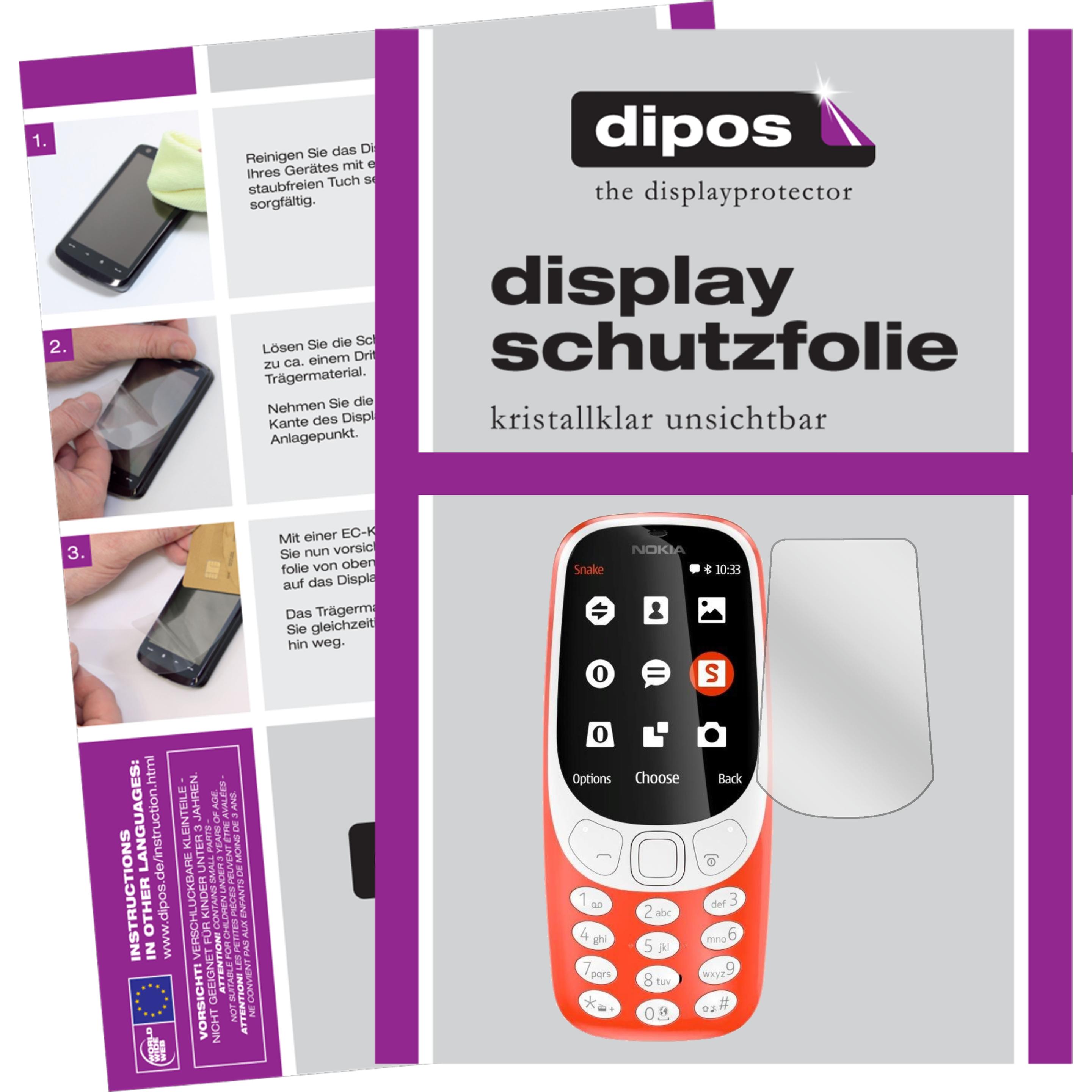 Dipos Displayschutzfolie Crystalclear (2 Stück, Nokia 3310 2G), Smartphone Schutzfolie, Transparent