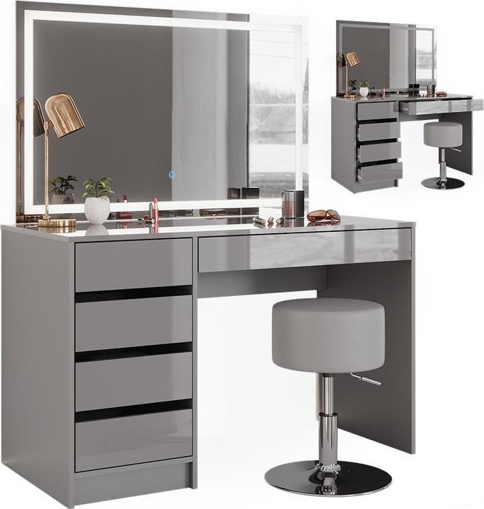 Image du produit Vicco Sherry avec miroir LED et tabouret (120 x 55 x 75 cm)