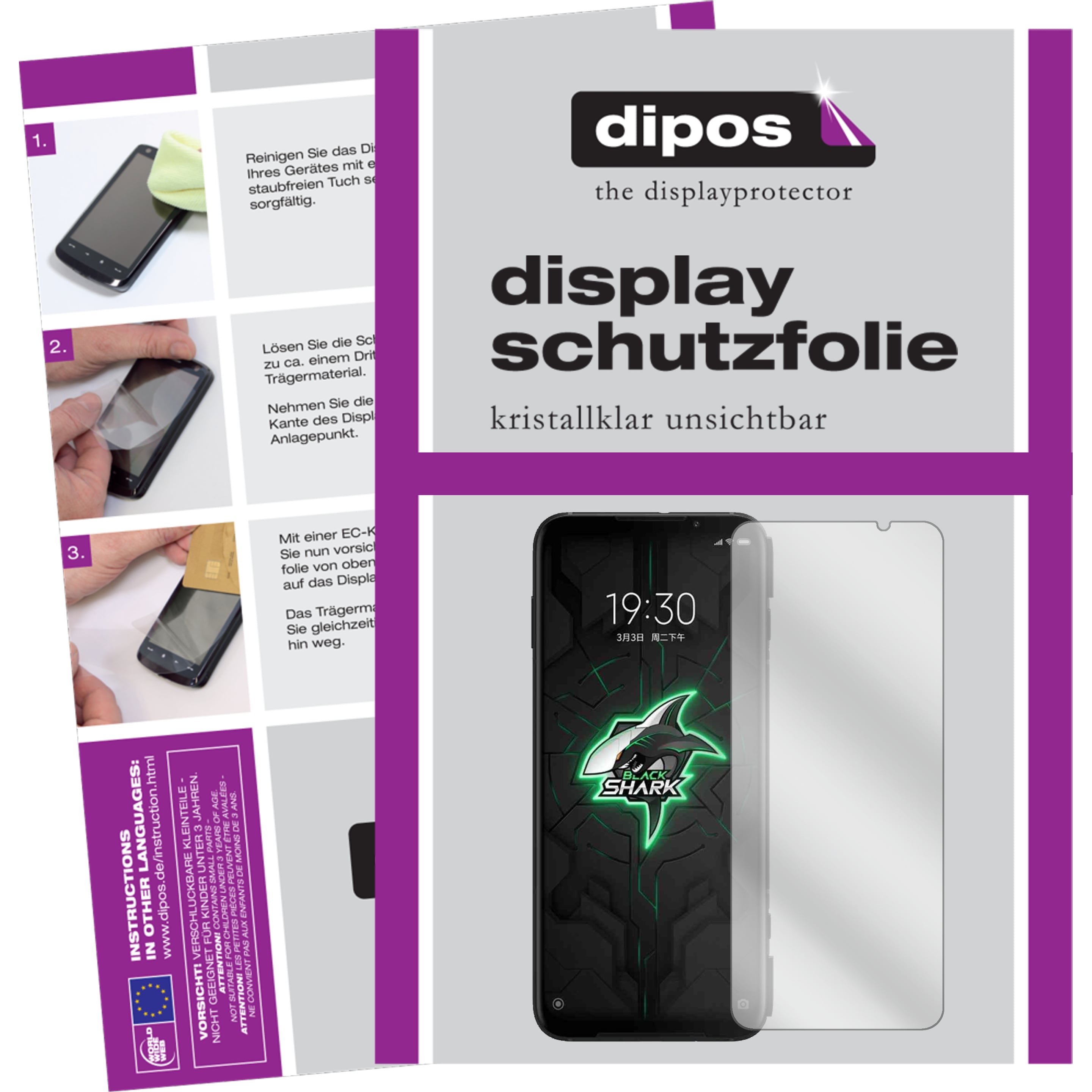 Dipos Displayschutzfolie Crystalclear (5 Stück, Xiaomi Black Shark 3), Smartphone Schutzfolie, Transparent