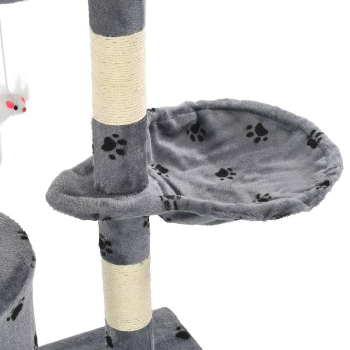 Actual product image vidaXL Kratzbaum (138 cm, Grey with paw pattern)