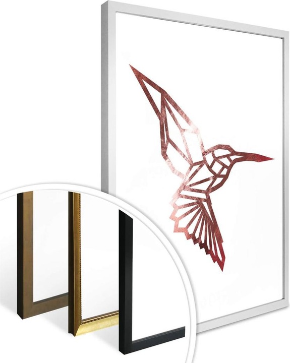 Immagine prodotto Trenddeko Colibrì Origami - look oro rosa (30 x 40 cm)