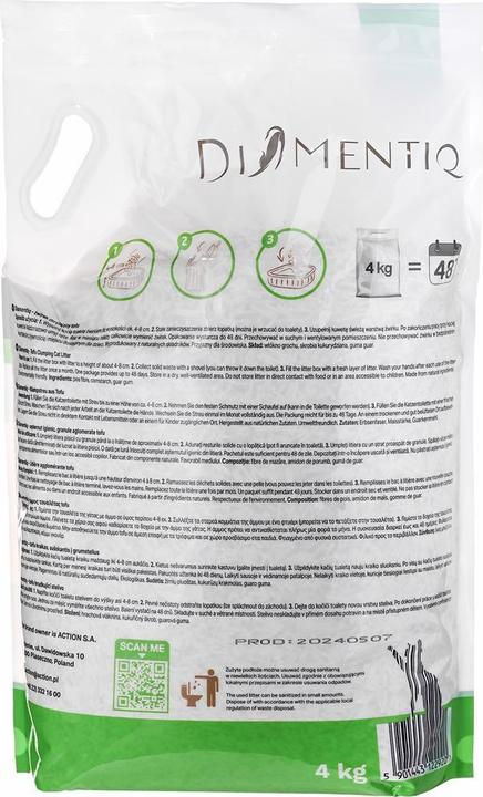 Produktbild Diamentiq Żwirek Tofu zbrylający 4 kg NATURALNY (Klumpend, Nicht staubend, Antibakteriell, 4 kg)