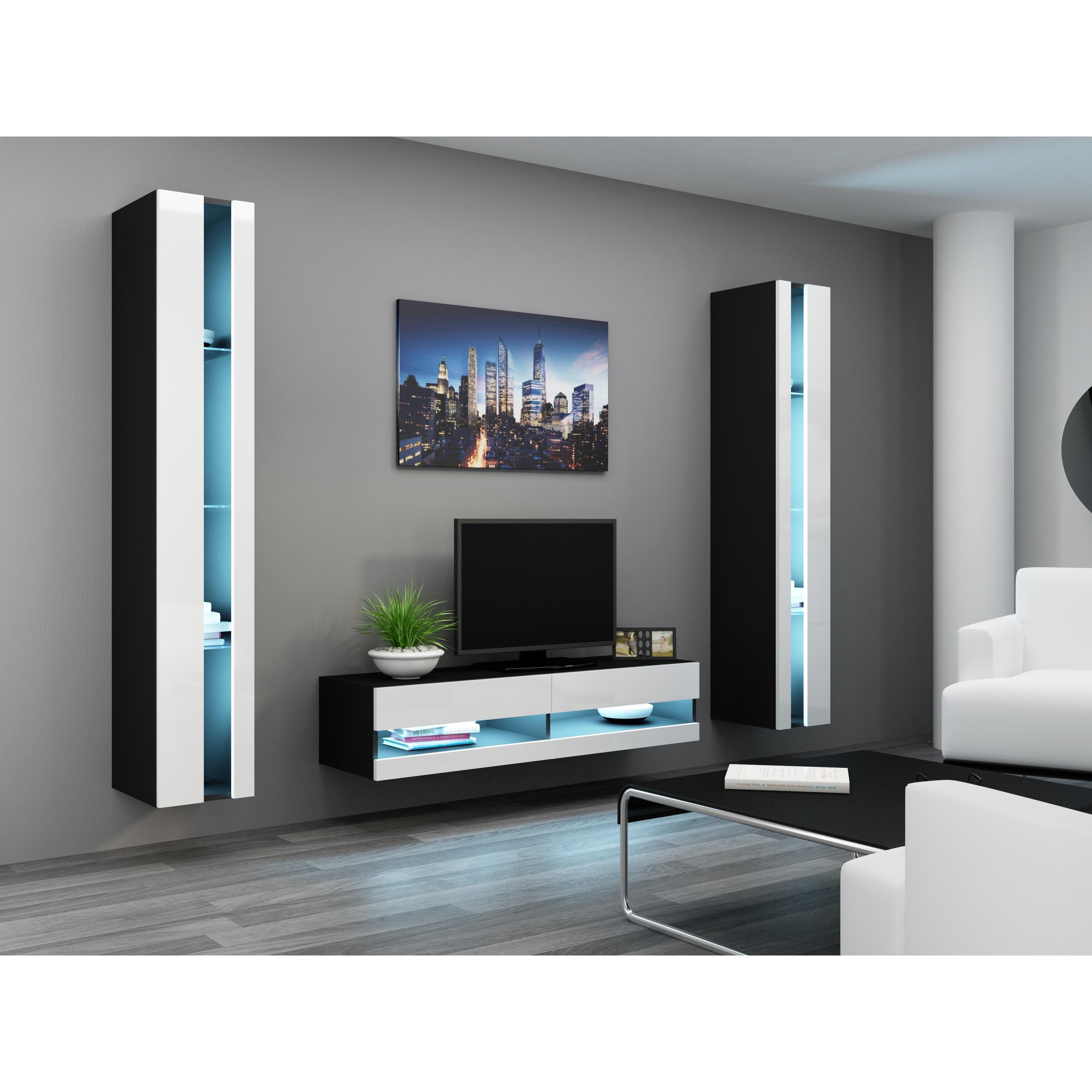 Cama, TV Möbel, RTVVIGO140N c/b TV-Ständer & Entertainment-Center 2 Regale (140 x 40 x 30 cm)
